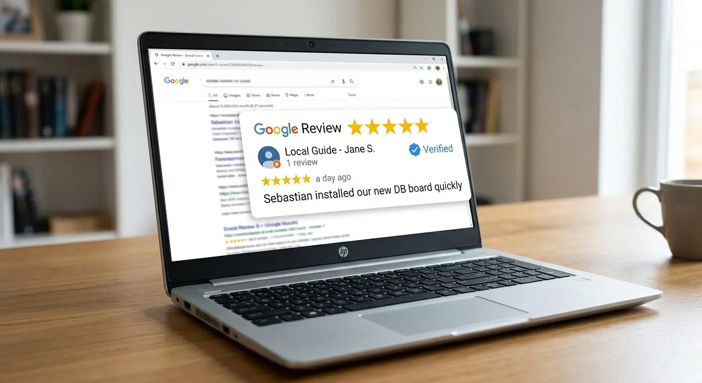 Contractor review generation via laptop