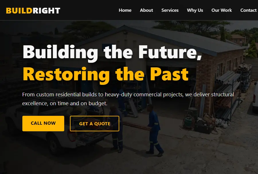 Vibevetted Construction Web Page Starter Build