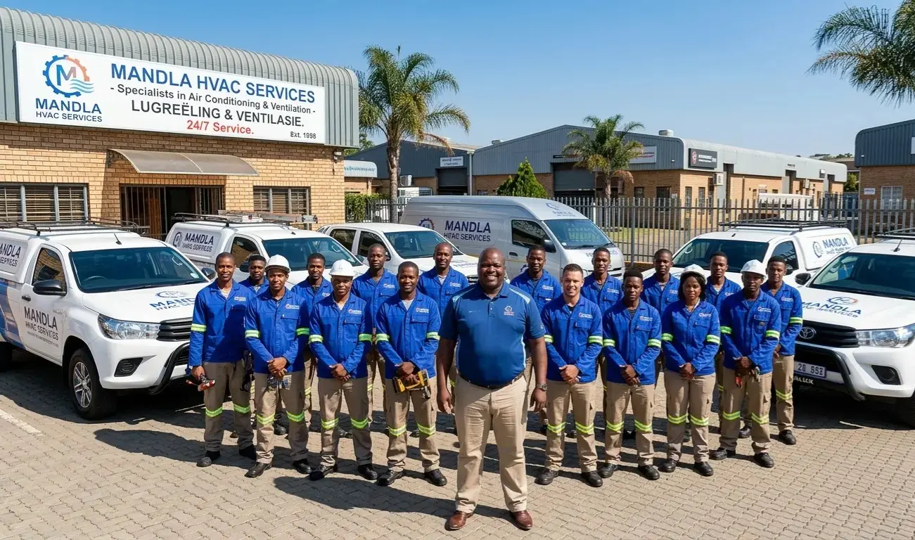 South African hvac small business owner and crew